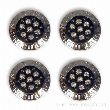 Car Decorative Sticker with High-quality Chrome Material and Conical Diamond-inlay